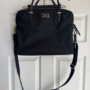 kate spade Black Nylon Laptop Bag with Gold Hardware